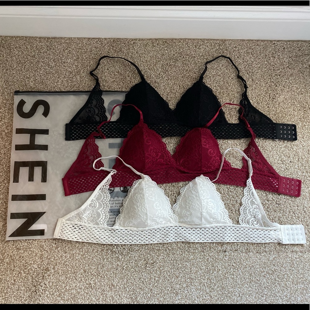 SHEIN NWOT/ never worn at all 3 colors bralettes!